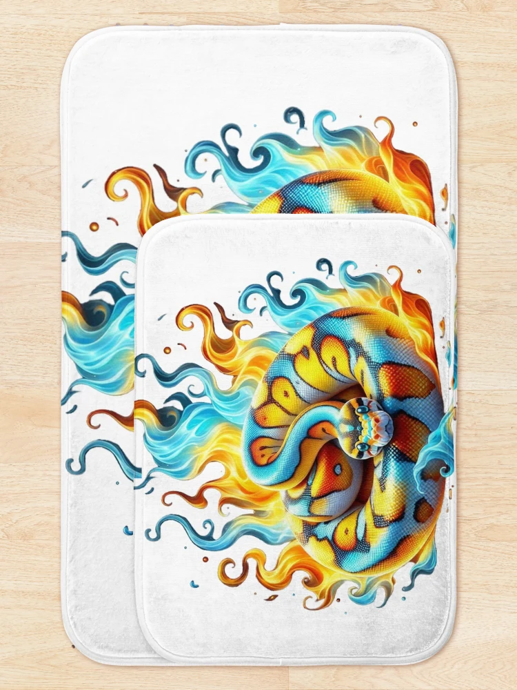 Thumbnail 5 of 6, Bath Mat, Ball python Abstract designed and sold by Pleasant471.