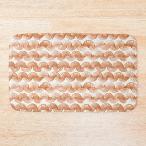 Item preview, Handmade semi circles brush strokes ocre designed and sold by Alessandro Remo Mazzoni Remotextiles.