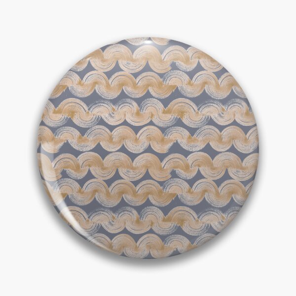 Item preview,  Handmade semi circles brush strokes ocre gray designed and sold by Alessandro Remo Mazzoni Remotextiles.