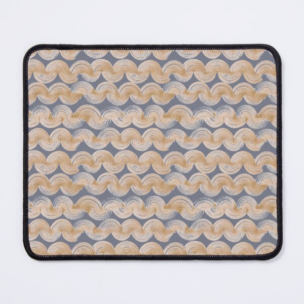 Item preview,  Handmade semi circles brush strokes ocre gray designed and sold by Alessandro Remo Mazzoni Remotextiles.