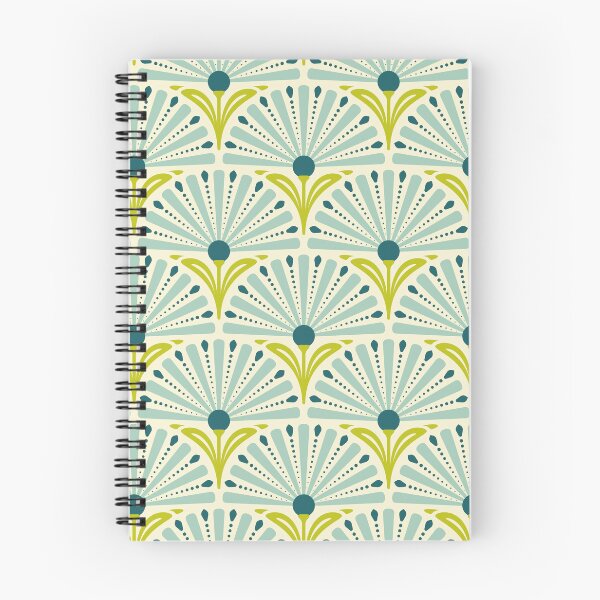 Item preview, KF 0316 A - Vintage Retro Daisy 70s Floral Pattern in Turquoise Teal Green designed and sold by KhakiFinch.