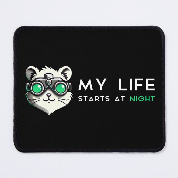 Item preview, My Life Starts At Night Hamster Night Vision Goggles designed and sold by Me-Meme.