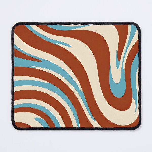 Item preview, Retro Modern Groovy Fluid Wavy Pattern, Brown, Blue designed and sold by Prints and Lifestyle.