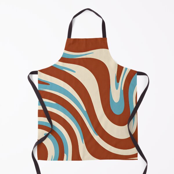 Item preview, Retro Modern Groovy Fluid Wavy Pattern,  Brown, Blue designed and sold by Prints and Lifestyle.