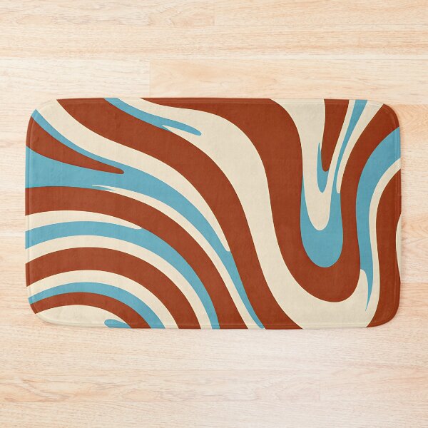 Item preview, Retro Modern Groovy Fluid Wavy Pattern,  Brown, Blue designed and sold by Prints and Lifestyle.