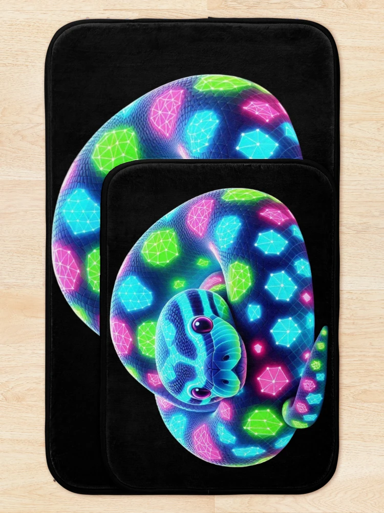 Thumbnail 5 of 6, Bath Mat, Ball python Abstract CC designed and sold by Pleasant471.