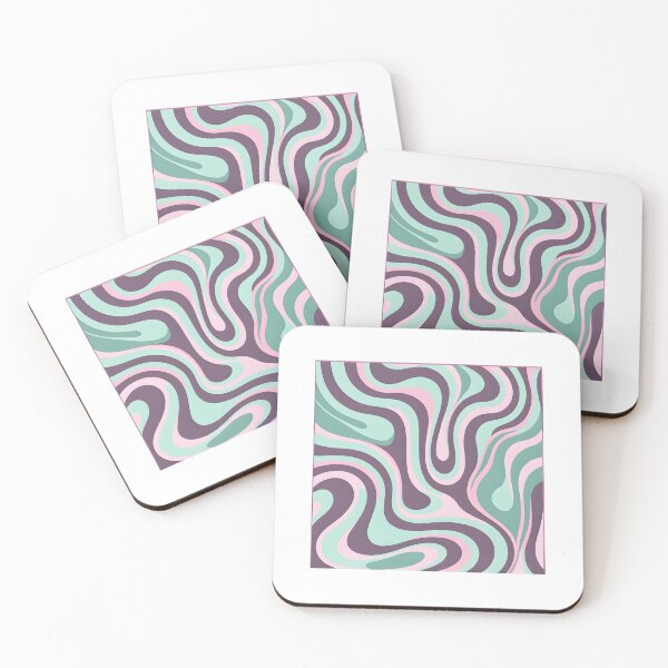 Item preview, Retro Modern Groovy Fluid Wavy Pattern, Pink, Mint designed and sold by Prints and Lifestyle.