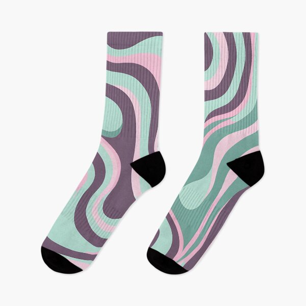 Item preview, Retro Modern Groovy Fluid Wavy Pattern, Pink, Mint designed and sold by Prints and Lifestyle.