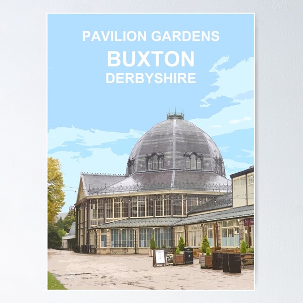 Item preview, Buxton Pavilion Gardens Derbyshire Peak District Travel location poster designed and sold by BarbaraGlebska.