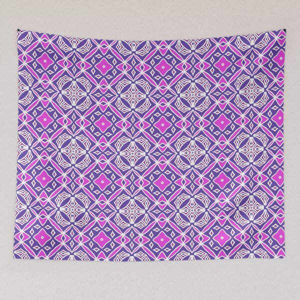 Item preview, Blue and Pink Abstract Mosaic 1 designed and sold by AneissPiaf.