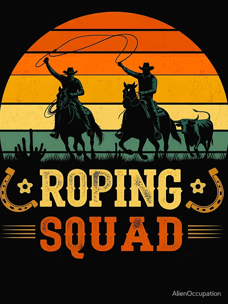 Thumbnail 3 of 3, Scarf, Colorful Rustic Roping Squad designed and sold by AlienOccupation.