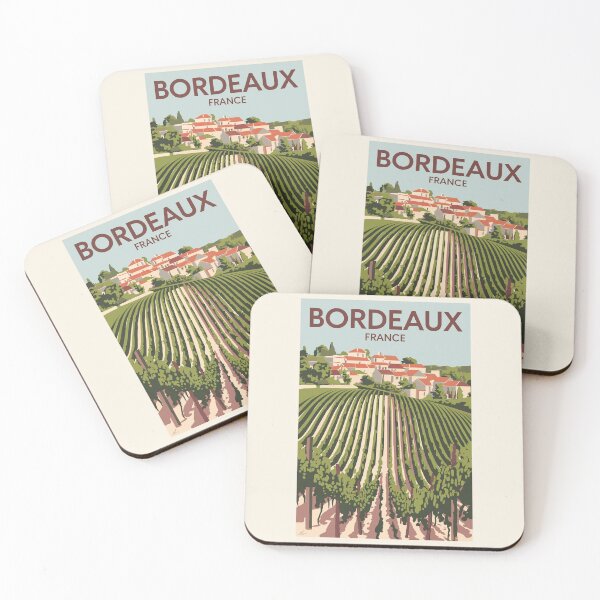 Item preview, Bordeaux France Vineyard Travel Art Vintage designed and sold by KrisSidDesigns.