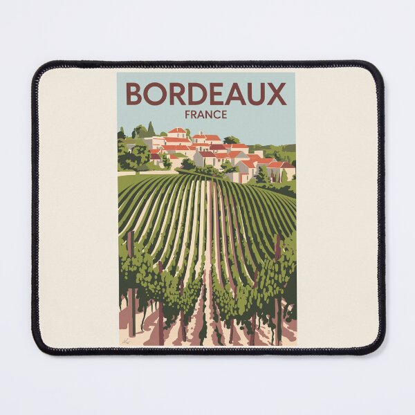 Item preview, Bordeaux France Vineyard Travel Art Vintage designed and sold by KrisSidDesigns.