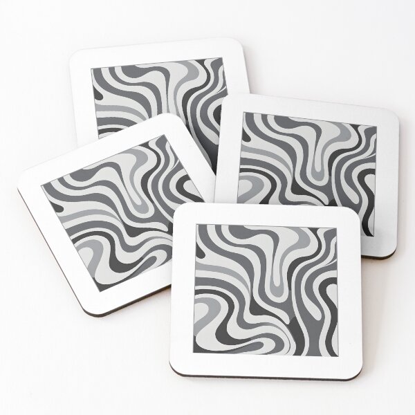 Item preview, Retro Modern Groovy Fluid Wavy Pattern, Black, Gray designed and sold by Prints and Lifestyle.