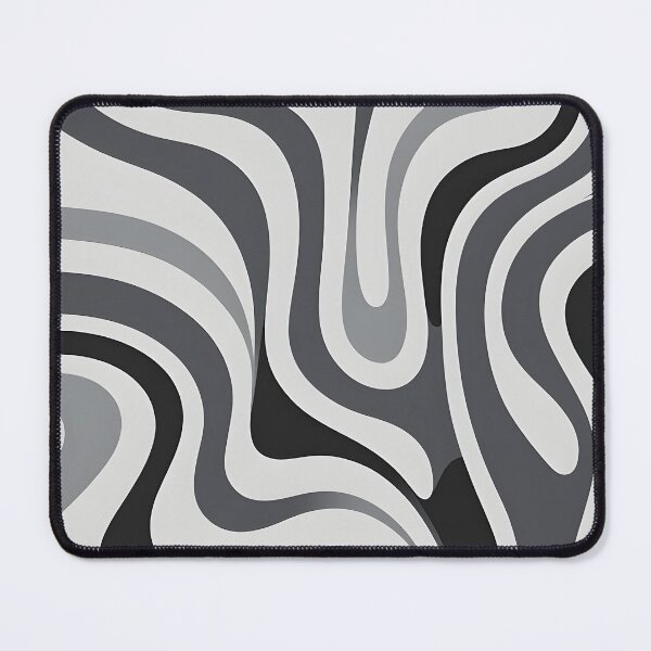 Item preview, Retro Modern Groovy Fluid Wavy Pattern, Black, Gray designed and sold by Prints and Lifestyle.