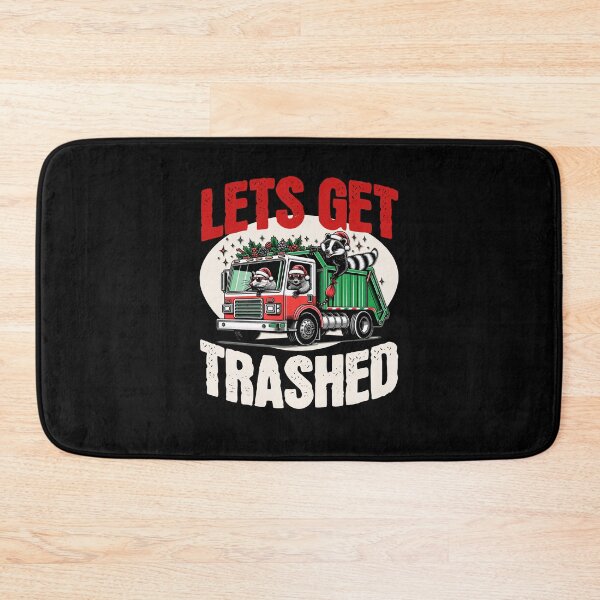 Item preview,  "Lets get trashed" Christmas opossum and racoon in a dumpster truck designed and sold by BritishDelights.