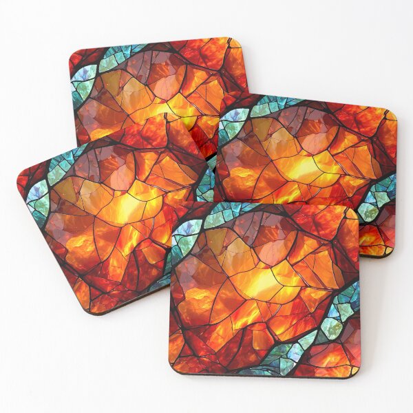 Item preview, PATRÓN 063- VITRINA CORNALINA - Artículos de regalo y uso personal / Piedra preciosa, Azul, Turquesa, Naranja, Amarillo, Rojo, Vitral, Mármol, Terciopelo, Abstracto, Vidrio roto, Arte designed and sold by LumDesignArt.