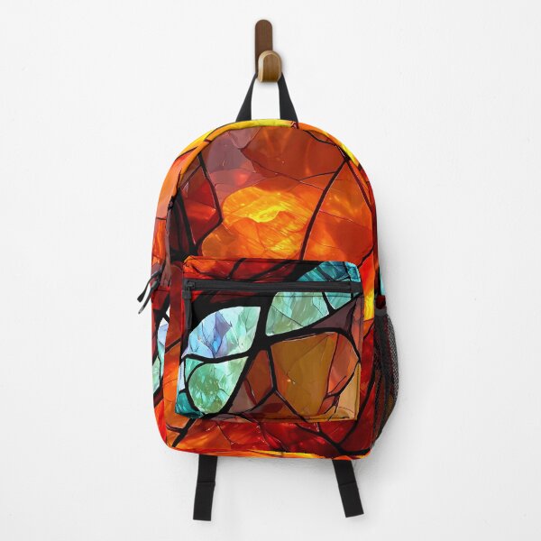 Item preview, PATTERN 063- STAINED GLASS CARNELIAN - Gift items and personal use / Gemstone, Blue, Turquoise, Orange, Yellow, Red, Stained Glass, Marble, Velvet, Abstract, Broken Glass,  Art designed and sold by LumDesignArt.