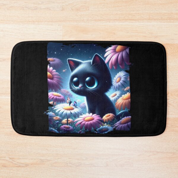 Item preview, Black Kitten Among Flowers - Animated Illustration designed and sold by Hungry-Murphy.