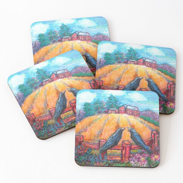 Item preview, Crows Chatting on a Fence Survey the Field designed and sold by TikabooTales.