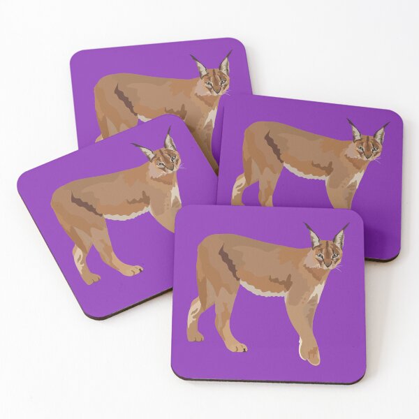 Item preview, C is for Caracal ,Caracal – Elegant Wild Cat of Africa and Asia Illustration designed and sold by PrettylittlepastelUk.