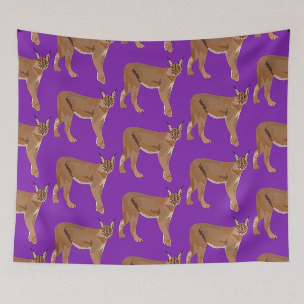 Item preview, C is for Caracal ,Caracal – Elegant Wild Cat of Africa and Asia Illustration designed and sold by PrettylittlepastelUk.