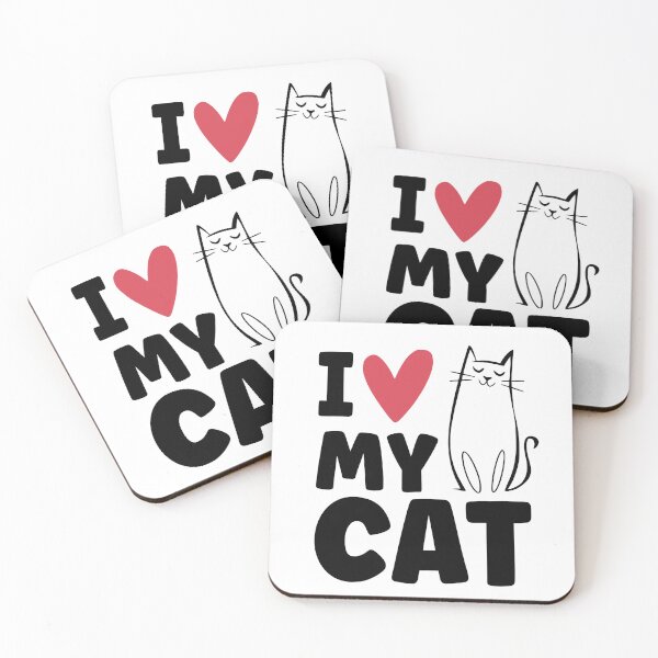 Item preview, I Love My Cat Pet Minimalist Kitty Outline Design designed and sold by Infinitee8hirts.