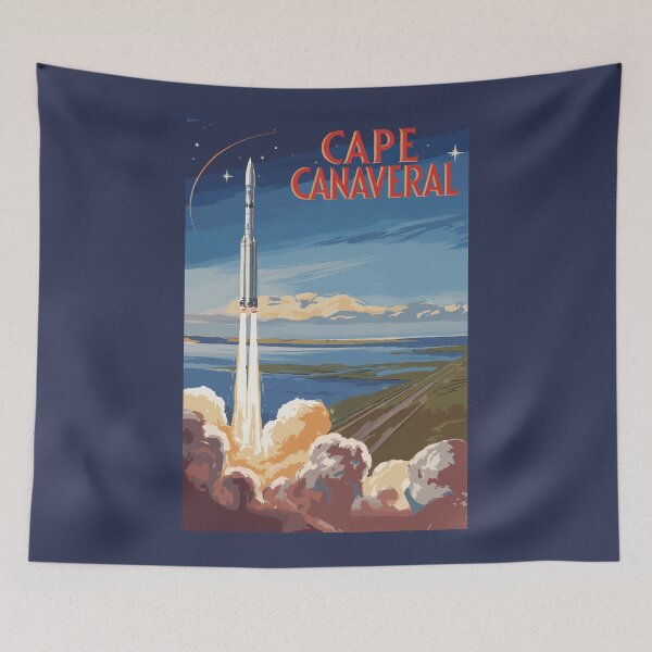 Item preview,  Cape Canaveral Florida Painterly Travel Art Vintage designed and sold by KrisSidDesigns.