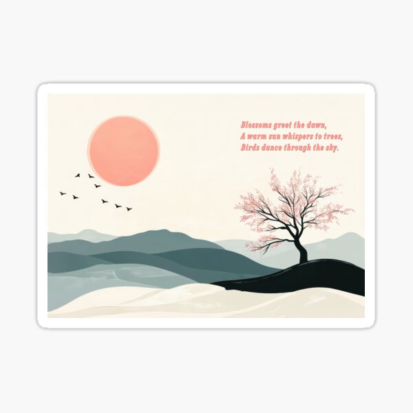 Item preview, Whispers of Dawn: Haiga with Blossoms and Birds designed and sold by jeasolar.