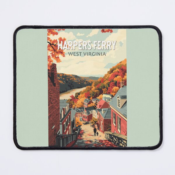 Item preview, Harpers Ferry West Virginia Travel Art Vintage designed and sold by KrisSidDesigns.