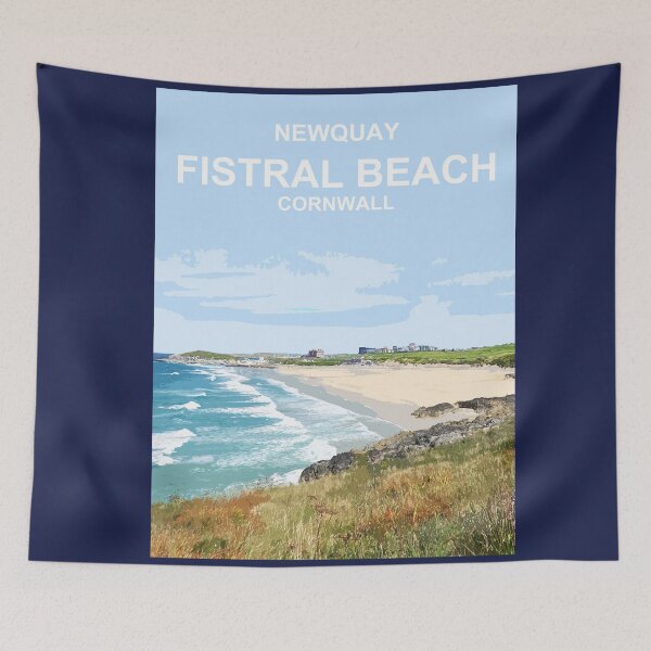 Item preview, Fistral Beach Cornwall. Cornish gift Kernow Travel location poster. Newquay designed and sold by BarbaraGlebska.
