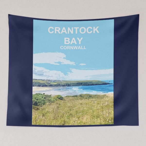 Item preview, Crantock Bay Cornwall. Cornish gift Kernow Travel location poster. Newquay designed and sold by BarbaraGlebska.