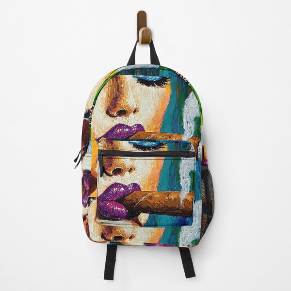 Item preview, Experience the Sensuality of a Woman Lips Embracing a Cigar Amidst Bold Colors AI Generated designed and sold by OlfactoART Studio.