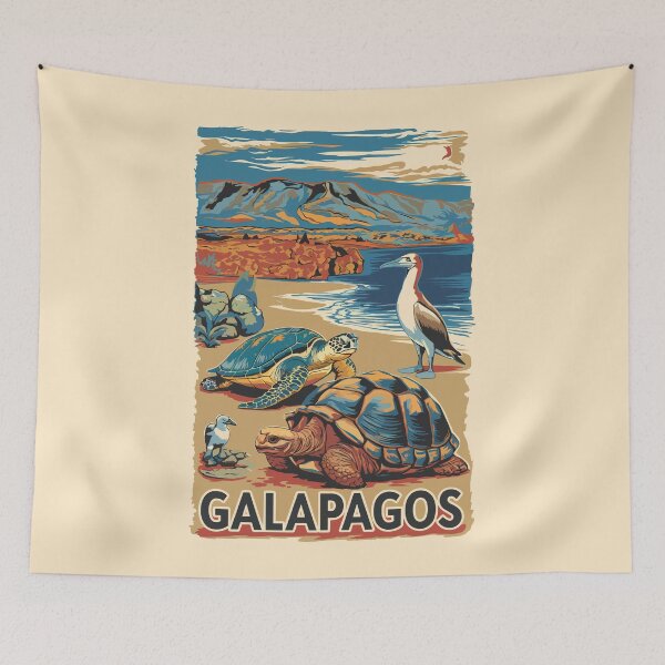 Item preview, Galapagos Animals Travel Art Vintage designed and sold by KrisSidDesigns.