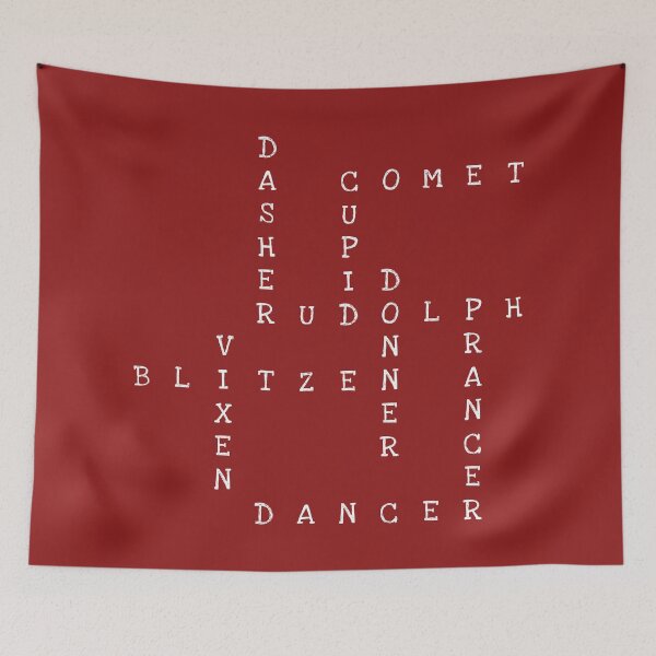 Item preview, Crossword of the names of santa's reindeer designed and sold by Knytt.