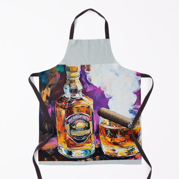 Item preview, Enjoy the Richness of Whiskey and a Cigar with Vibrant Swirling Colors AI Generated Abstract Art designed and sold by OlfactoART Studio.