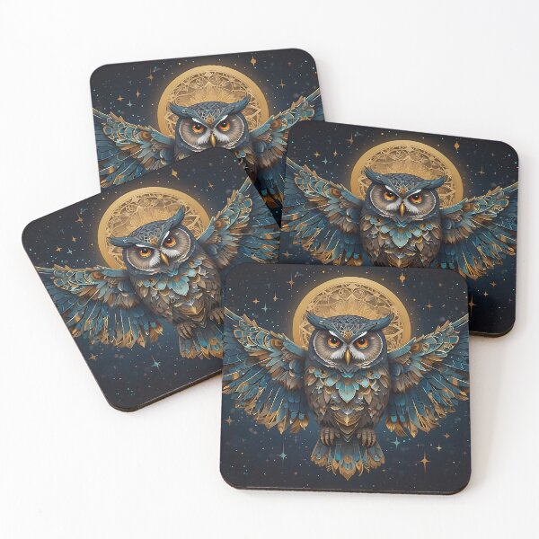 Item preview, Geometric Owl with Sacred Symbols designed and sold by FluffyPeels.
