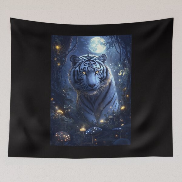 Item preview, White Tiger in Moonlight designed and sold by AIArtArchitect.