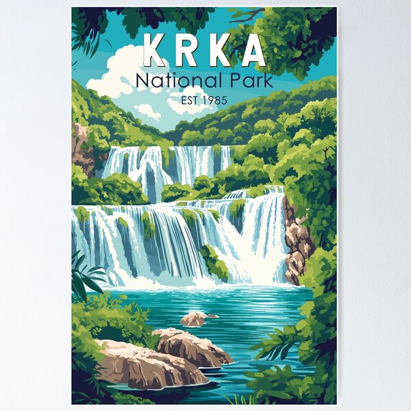Item preview, Krka National Park Croatia Travel Art Vintage designed and sold by KrisSidDesigns.