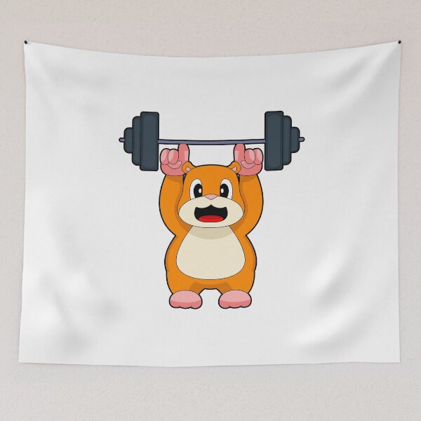 Item preview, Hamster Bodybuilder Dumbbell Bodybuilding designed and sold by Snabdesign84.