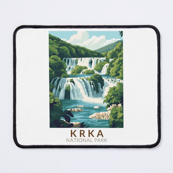 Item preview, Krka National Park Croatia Illustration Travel Art Vintage designed and sold by KrisSidDesigns.