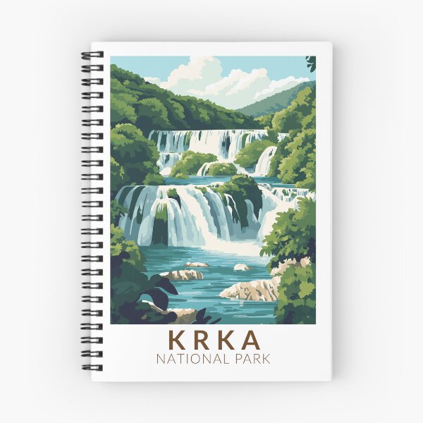 Item preview, Krka National Park Croatia Illustration Travel Art Vintage designed and sold by KrisSidDesigns.