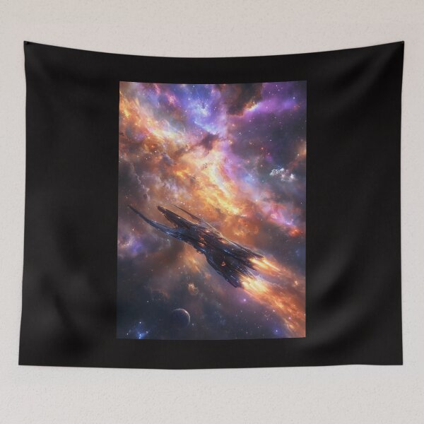 Artikelvorschau, Spaceship in Nebula entworfen und verkauft von AIArtArchitect.