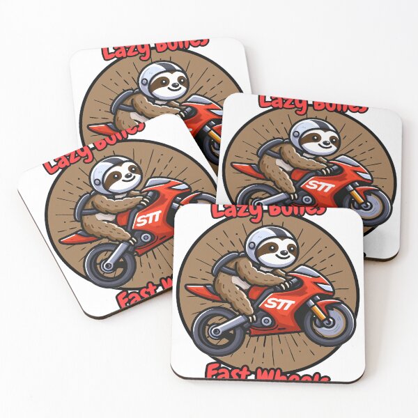 Item preview, Racing Sloth on a Motorcycle – Lazy Bones Fast Wheels designed and sold by cave-canvas.