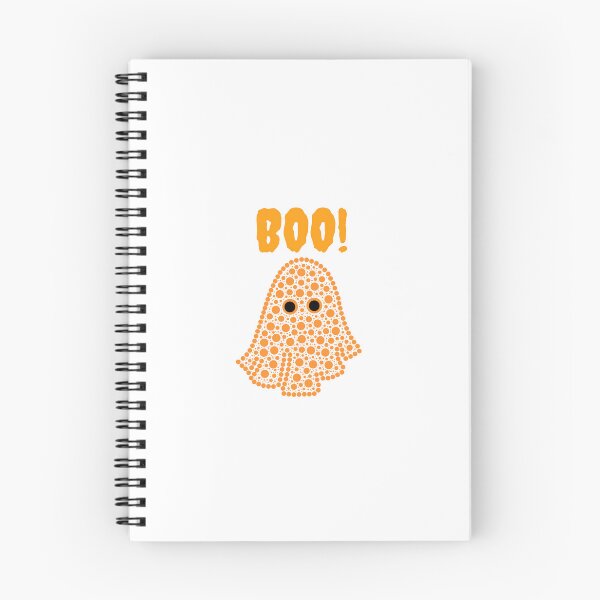 Aperçu de l'œuvre Boo Halloween Orange Fantôme Dot Art créée et vendue par Cardiff Creative.