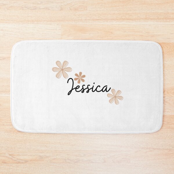 Item preview, "Jessica" name with beige flowers designed and sold by Rocky Designs.