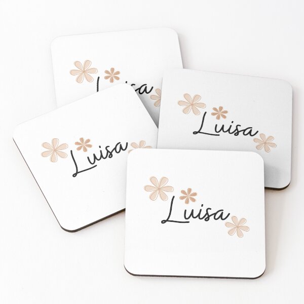Item preview, "Luisa" name with beige flowers designed and sold by Rocky Designs.