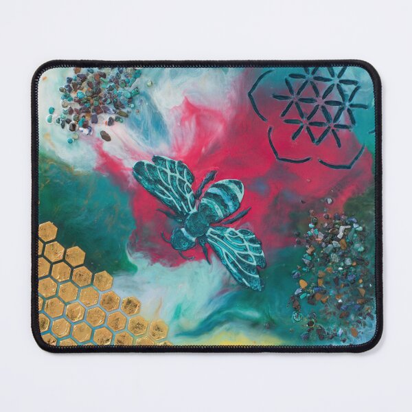 Item preview,  Turquoise Bee Creates a Golden Hive~ Flower of Life  designed and sold by Dawn Gaskill.
