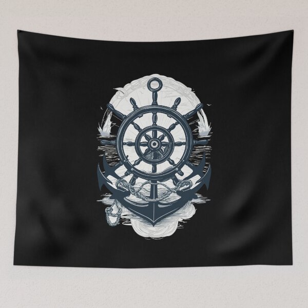 Item preview, Steering Wheel Anchor Nautical Adventure designed and sold by LuminOrb.
