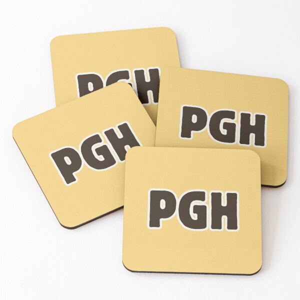 Item preview, PGH (block typeface) in gold outline minimalist designed and sold by DesignCollectiv.